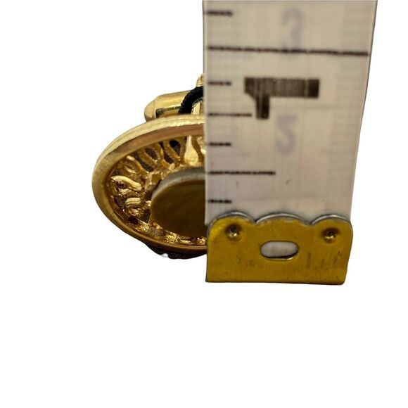 Cufflinks And Tie Tack Set Vintage Dante Men's Gold Tone Tiger’s Eye Bullet Back - Picture 8 of 16